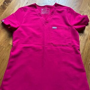 Figs “Ultra Rose” Catarina One-Pocket Scrub Top